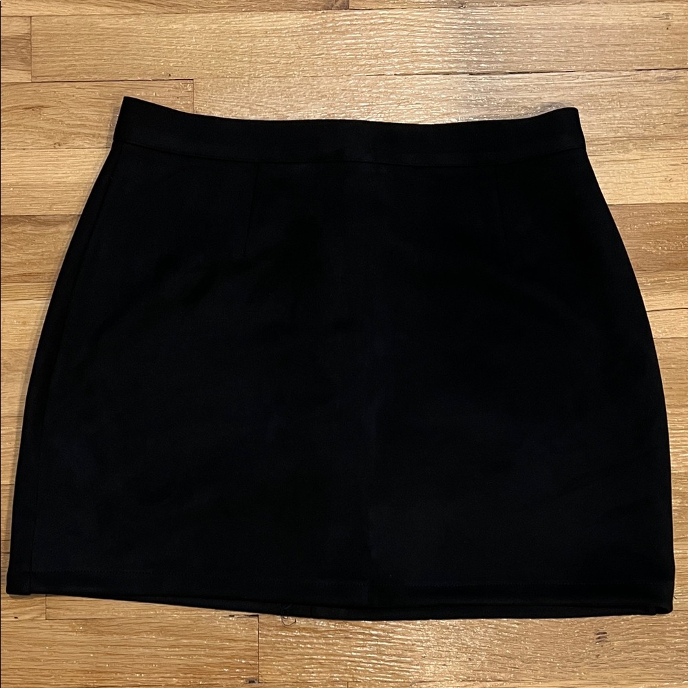Classic Black Suede Women's Skirt